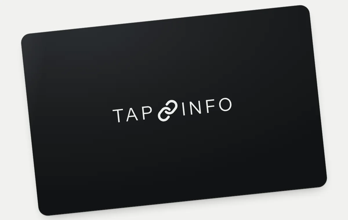 Evergreen black TapInfo card, rendered