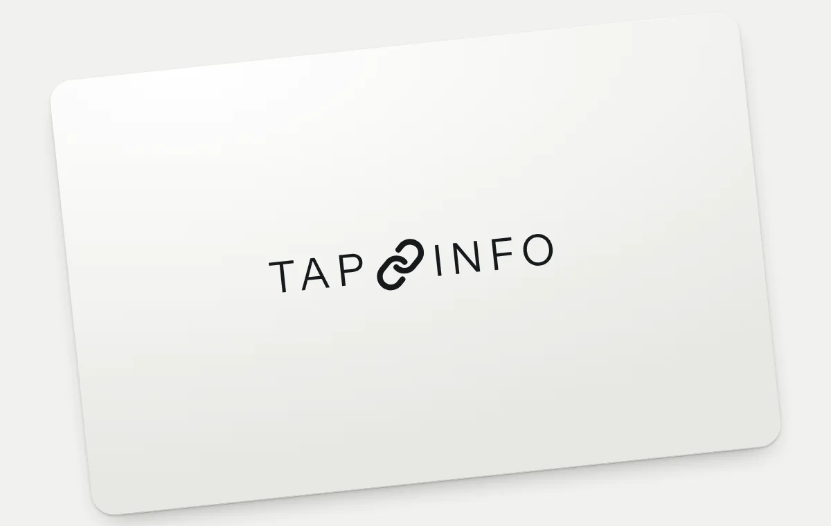 Evergreen white TapInfo card, rendered